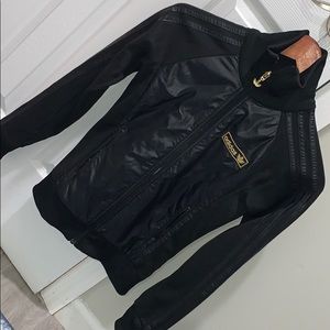 Black and gold adidas zip up light sweater jacket
